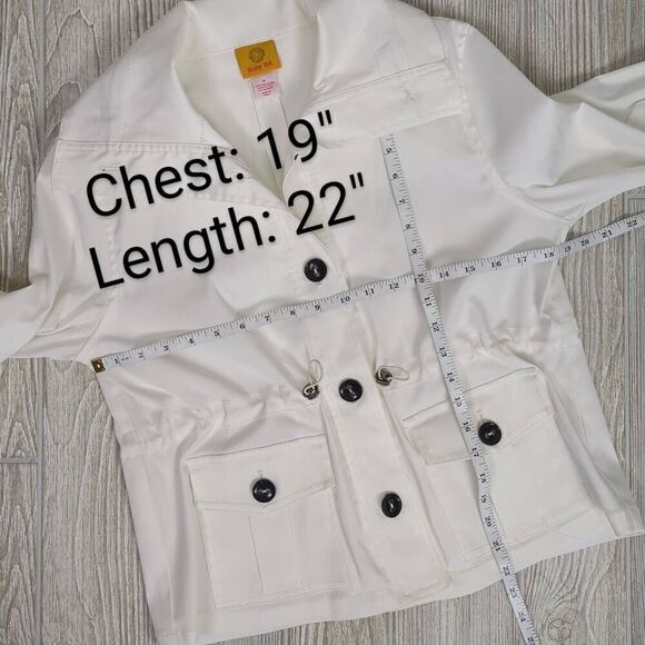 Brand New Ruby Road Women’s Size 8 Cream Peacoat Jacket Stretch Black Buttons - Picture 7 of 7